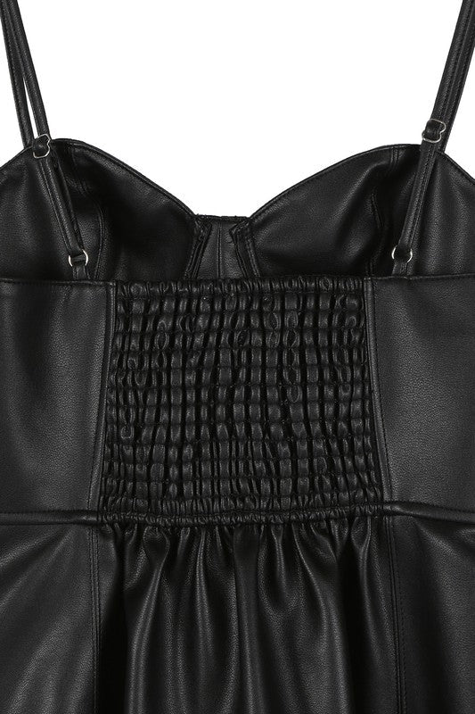 swvws Vegan leather bustier mini dress