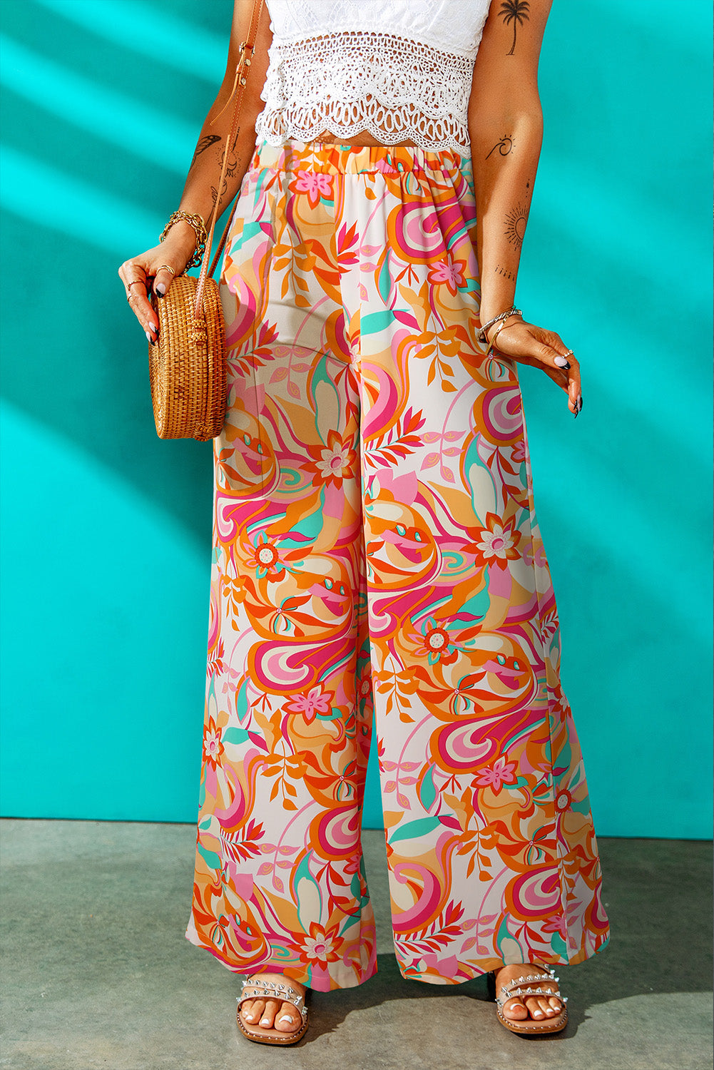 swvws Floral Wide Leg Pants