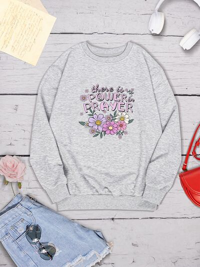 swvws THERE IS POWER PRAYER Round Neck Sweatshirt