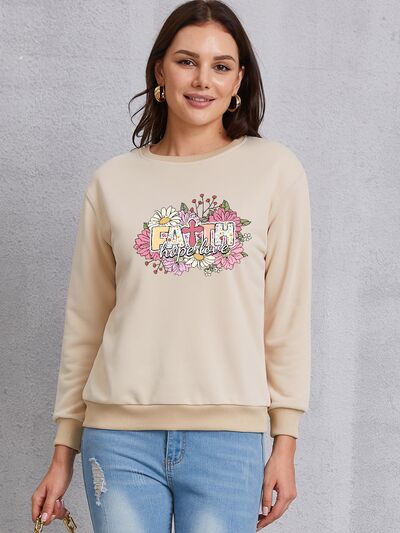 swvws FAITH HOPE LOVE Round Neck Sweatshirt