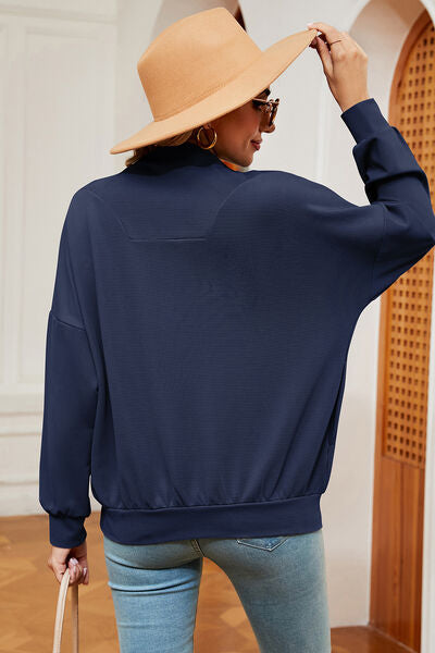 swvws Half Zip Dropped Shoulder Sweatshirt