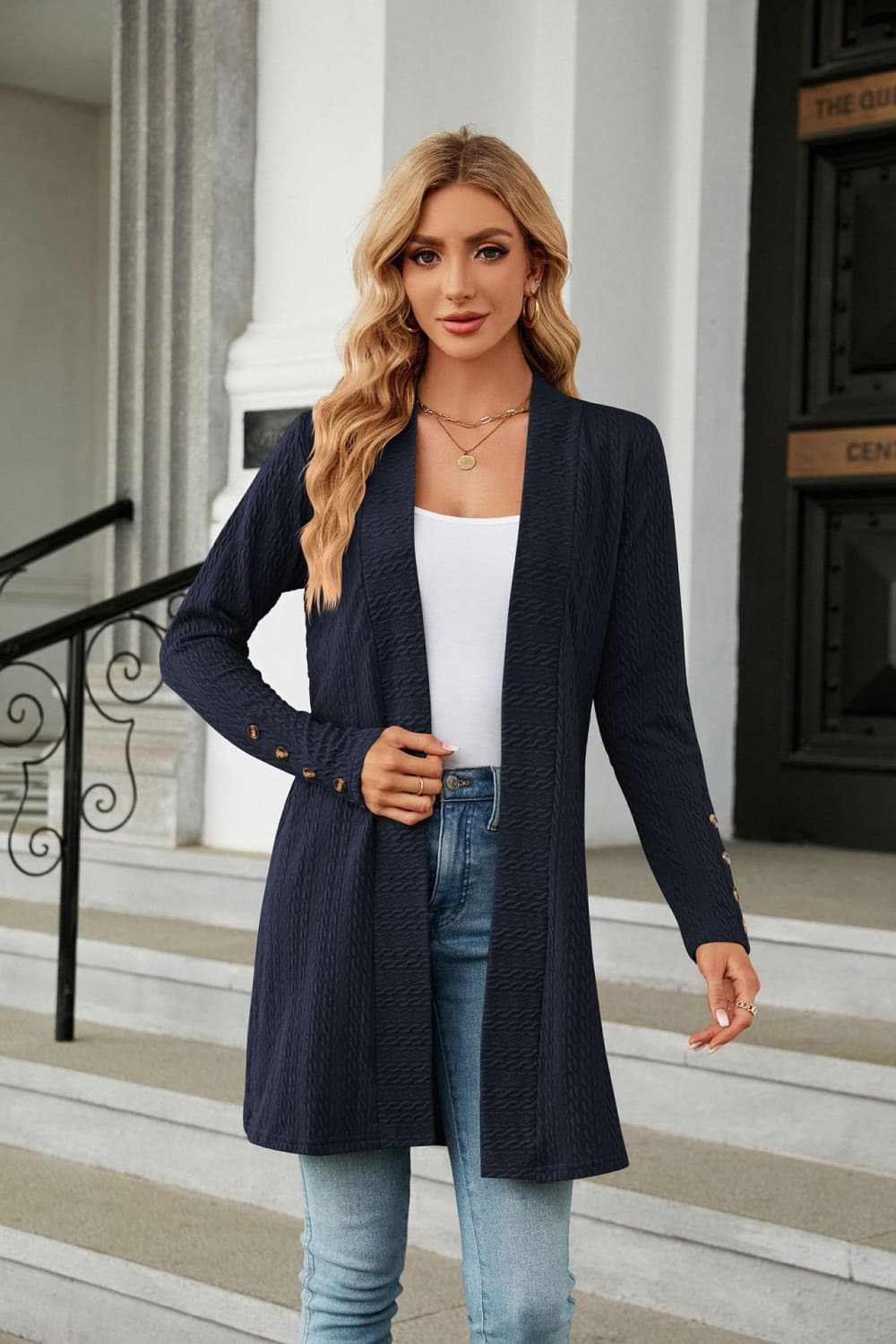 swvws Long Sleeve Open Front Cardigan