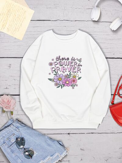 swvws THERE IS POWER PRAYER Round Neck Sweatshirt