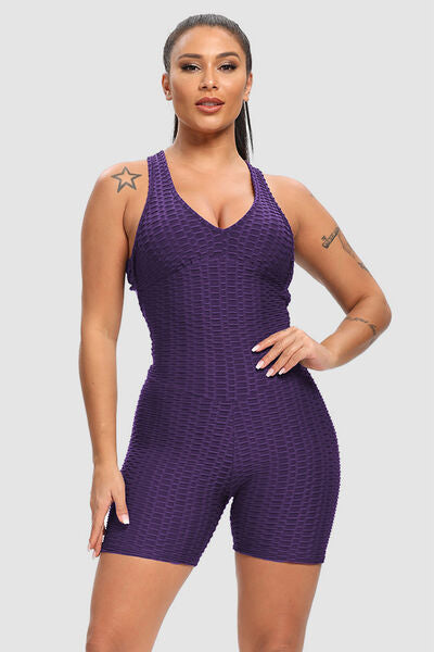 swvws Crisscross Wide Strap Active Romper