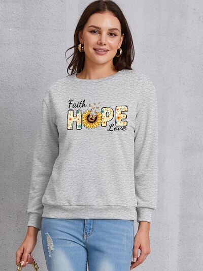 swvws FAITH HOPE LOVE Round Neck Sweatshirt