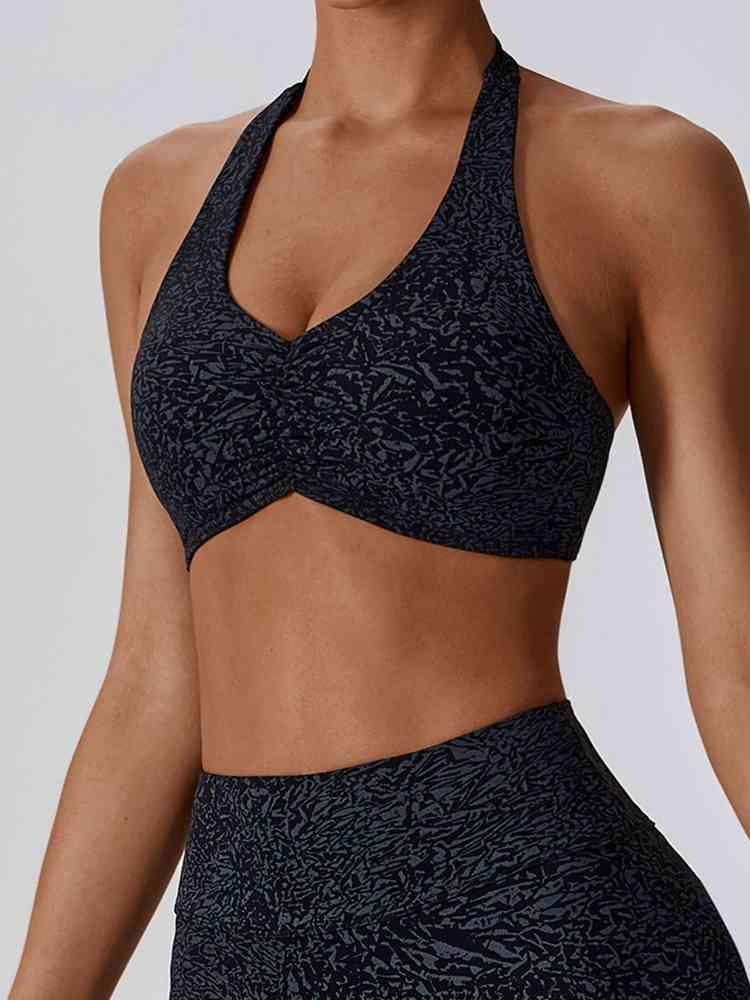 swvws Halter Neck Sleeveless Sports Bra