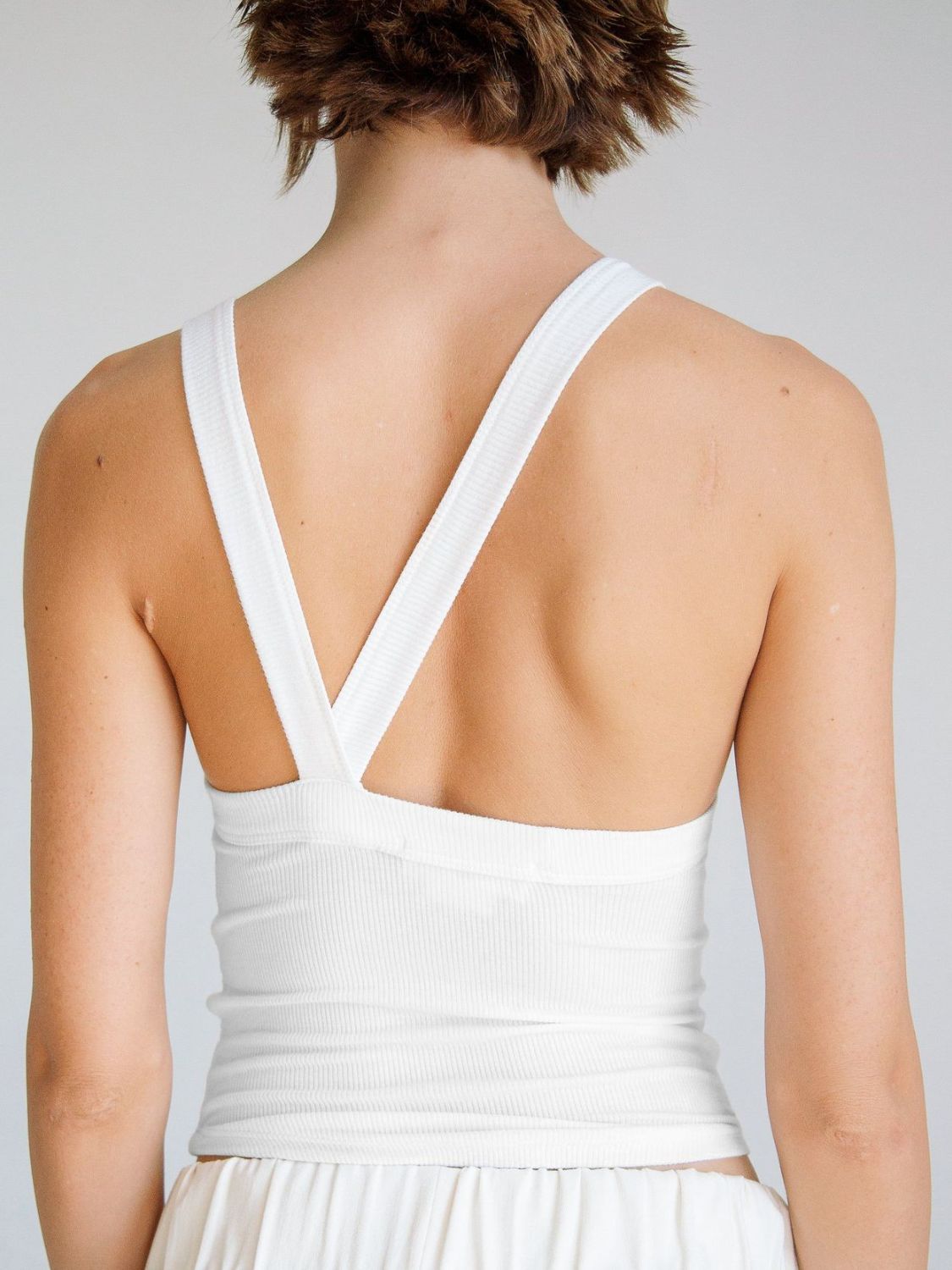 swvws Halter Neck Ribbed Cropped Top