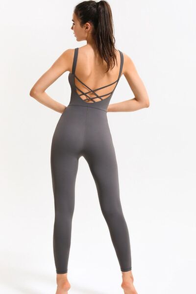 swvws Crisscross Sleeveless Active Jumpsuit