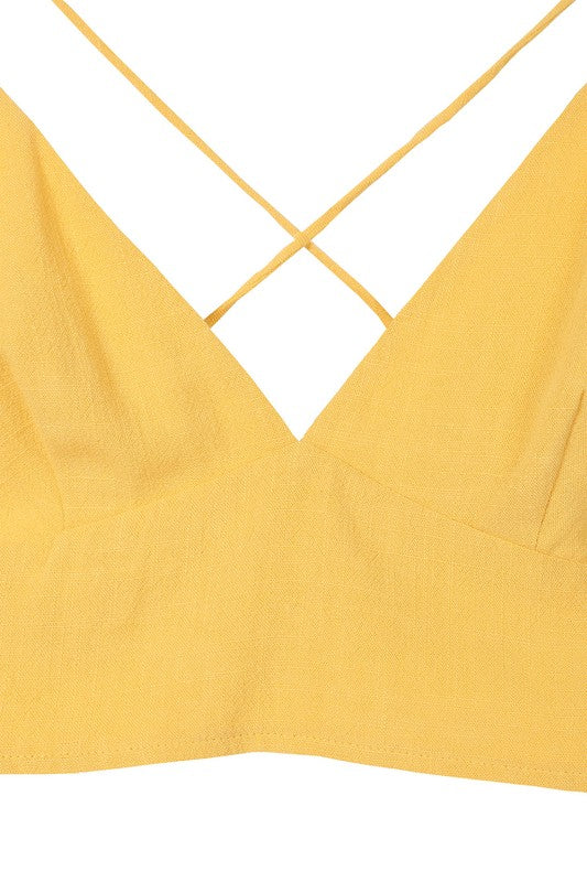 swvws SL yellow crop tank top