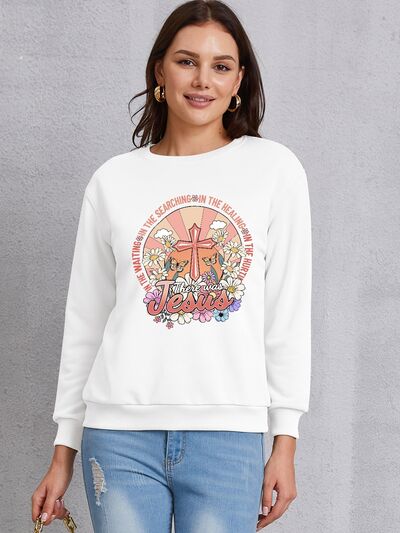 swvws Cross Graphic Round Neck Sweatshirt