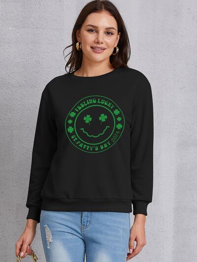 swvws FEELING LUCKY ST. PATRICK'S DAY  Round Neck Sweatshirt