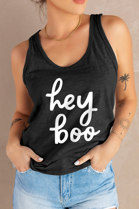 swvws HEY BOO Graphic Tank Top