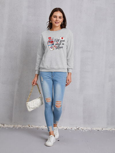 swvws ALL YOU NEED IS LOVE Round Neck Sweatshirt