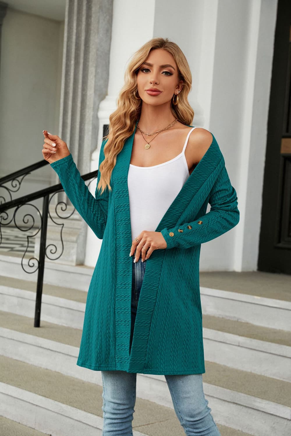 swvws Long Sleeve Open Front Cardigan