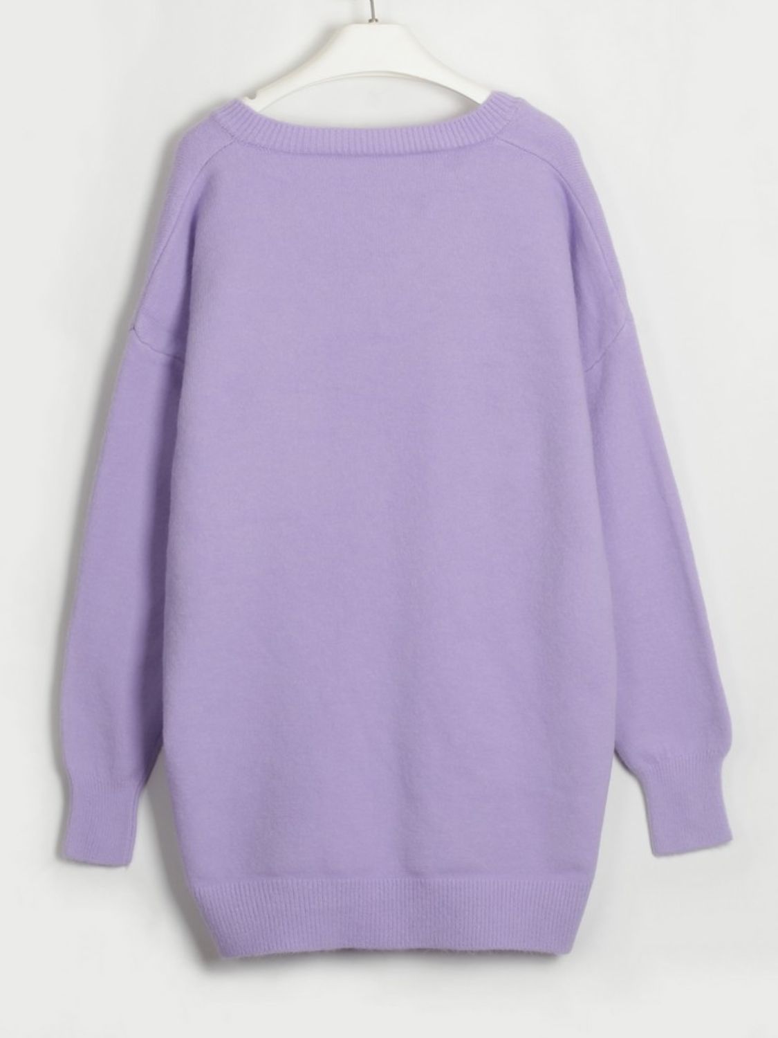 swvws V-Neck Dropped Shoulder Sweater Dress