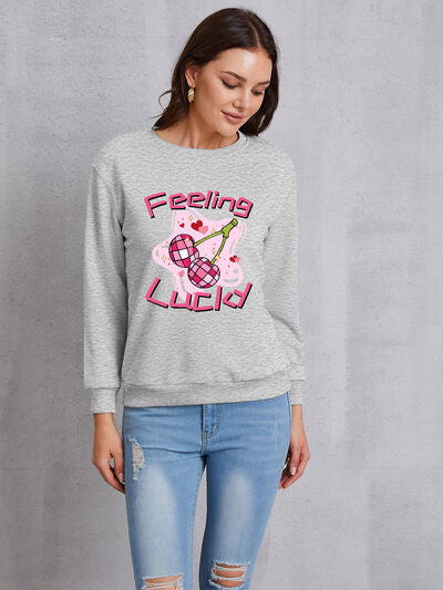 swvws FEELING LUCKY Round Neck Sweatshirt