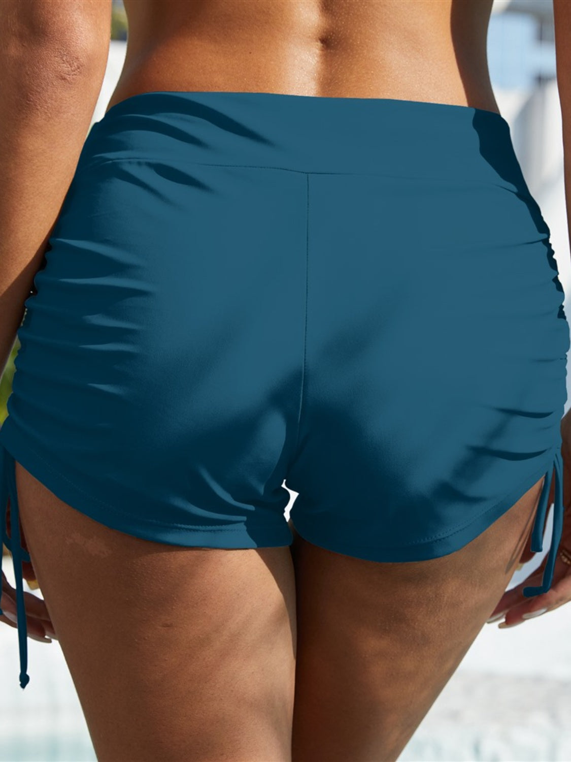 swvws Drawstring Mid-Rise Waist Swim Shorts