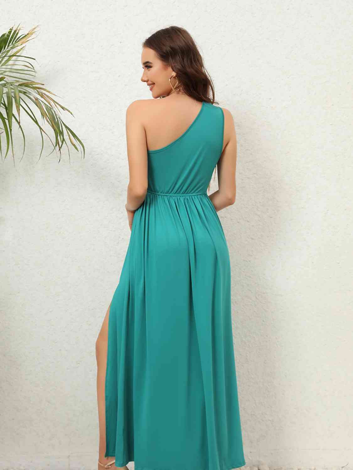 swvws Cutout One-Shoulder Split Maxi Dress