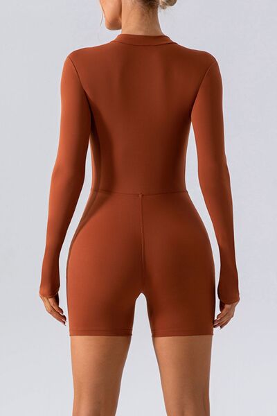 swvws Half Zip Long Sleeve Active Romper