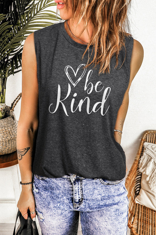 swvws BE KIND Graphic Round Neck Tank