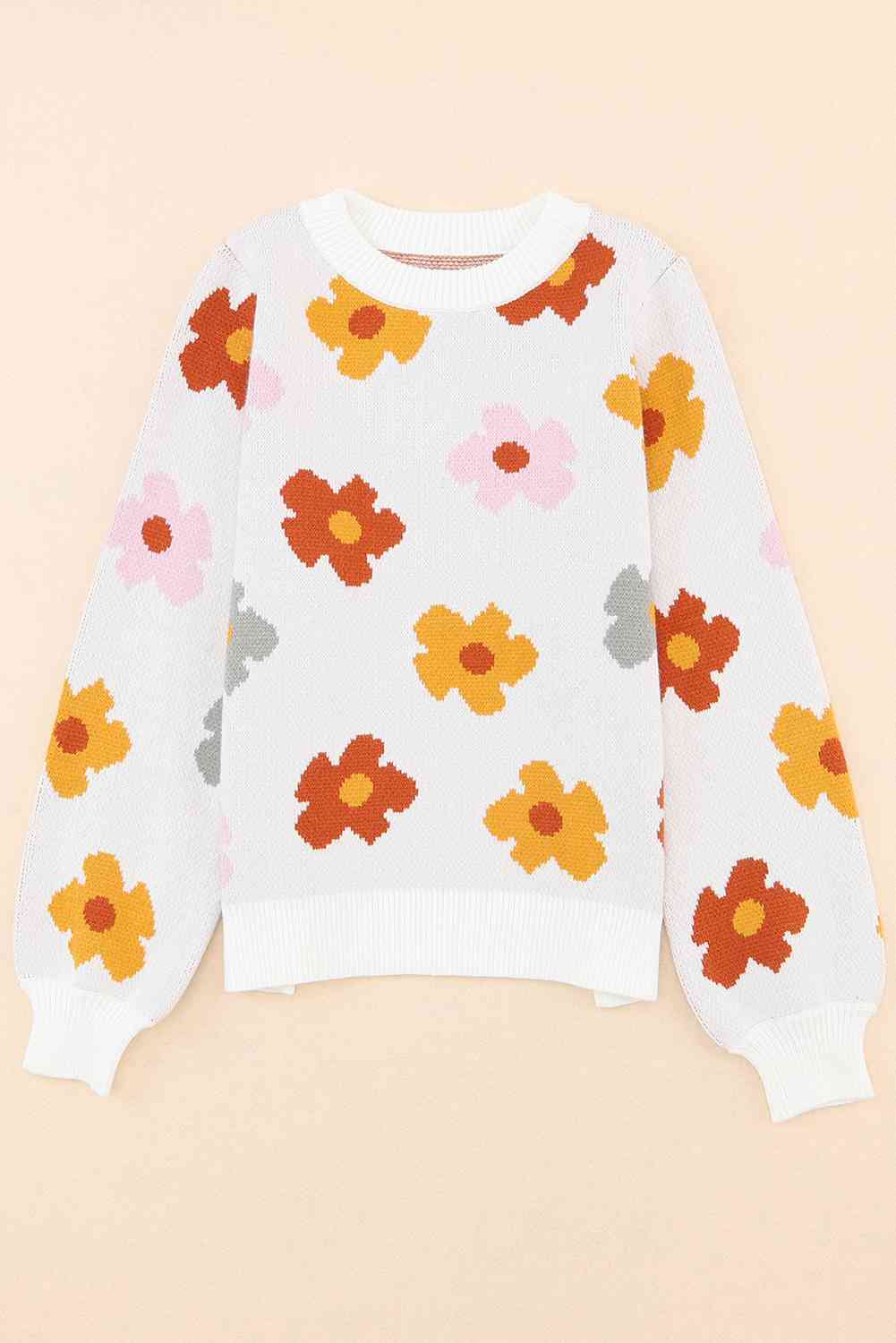 swvws Floral Round Neck Sweater