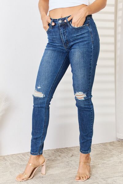 swvws Judy Blue Full Size High Waist Distressed Slim Jeans