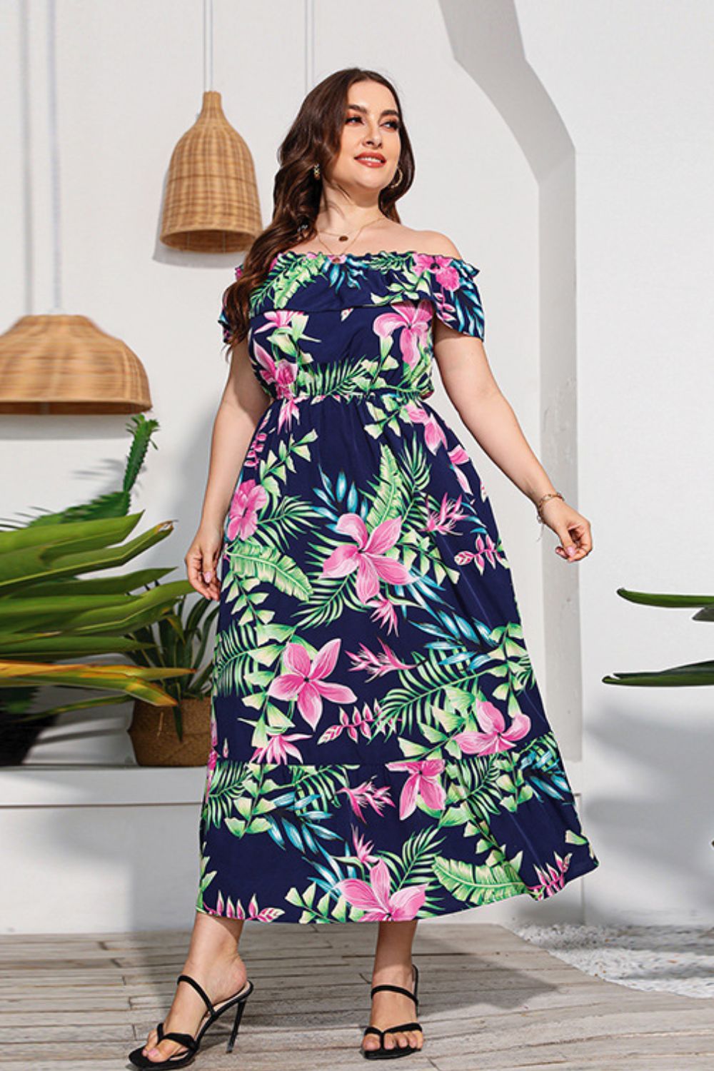 swvws Full Size Floral Off-Shoulder Maxi Dress