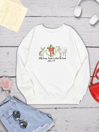 swvws EASTER Graphic Round Neck Sweatshirt