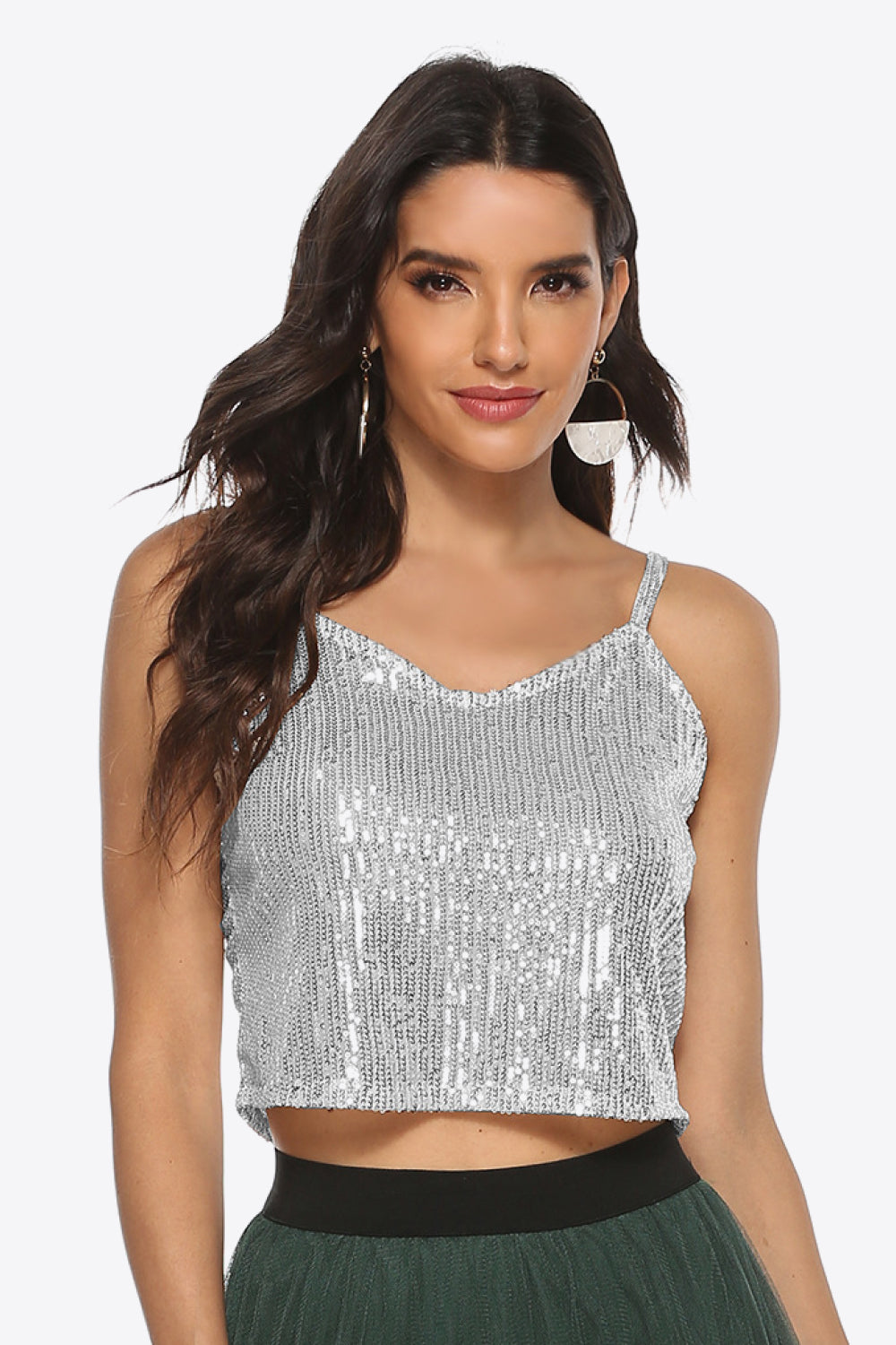 swvws Sequin Cropped Cami