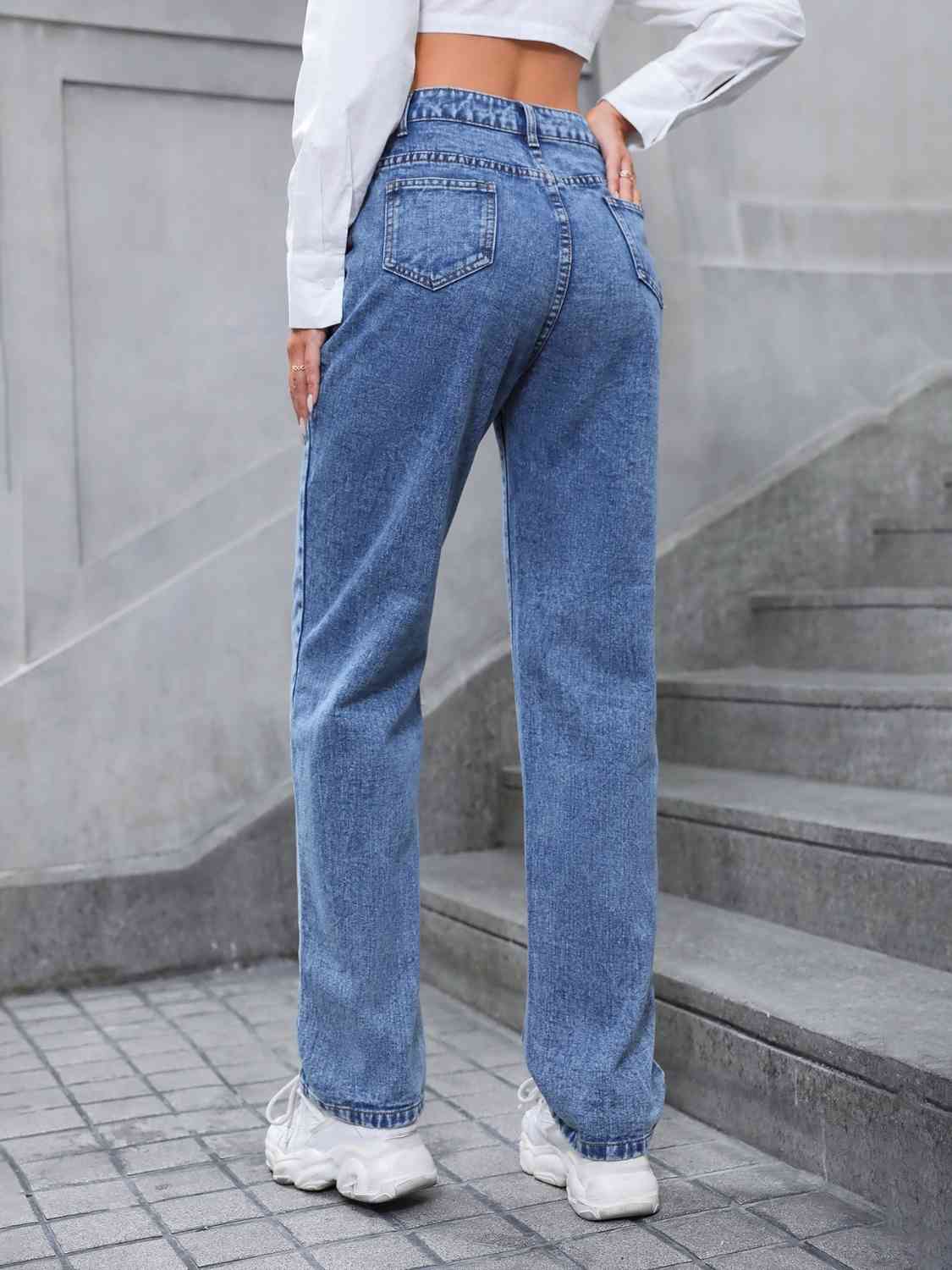 swvws High Waist Straight Leg Jeans