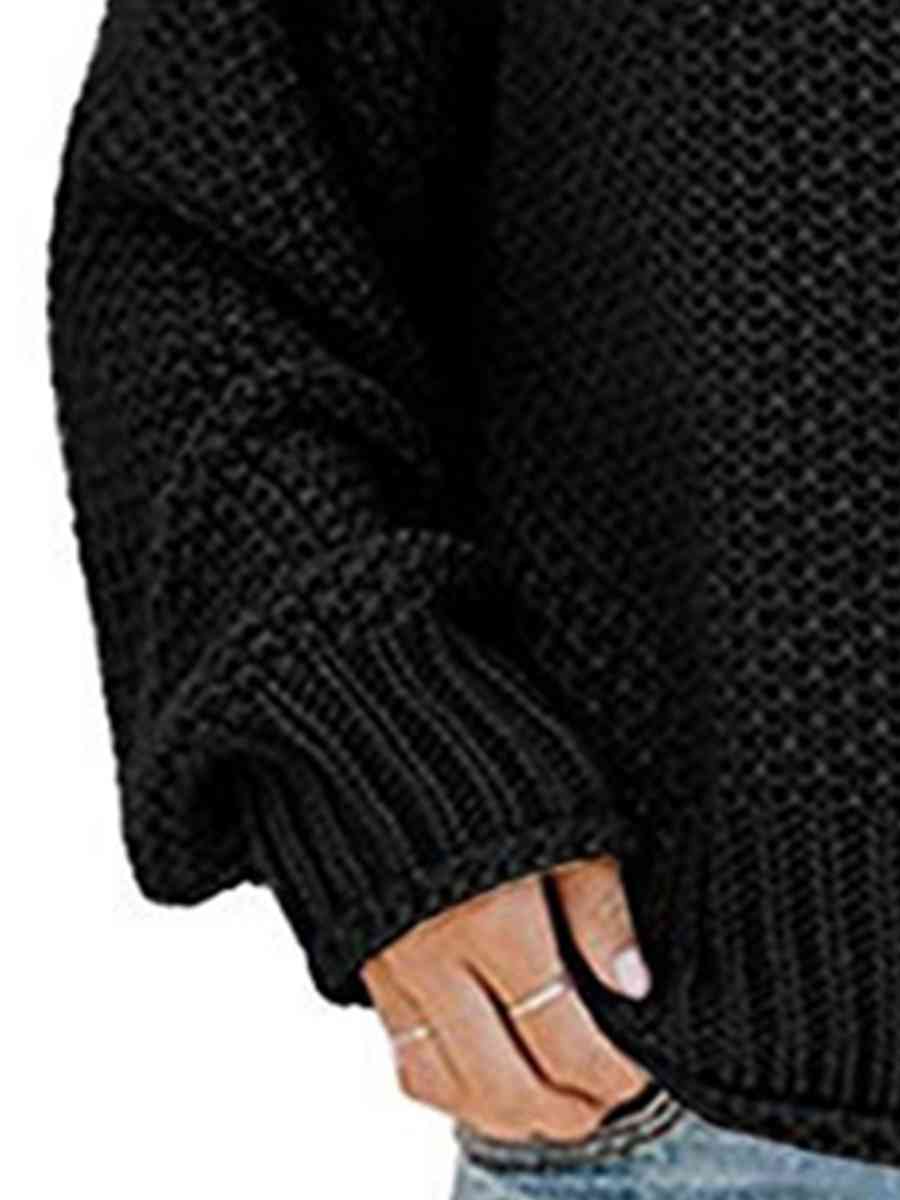 swvws Turtleneck Dropped Shoulder Sweater