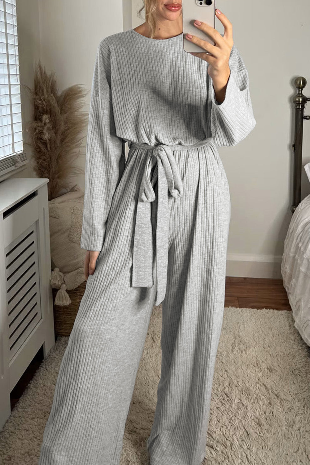 swvws Long Sleeve Round Neck Jumpsuit