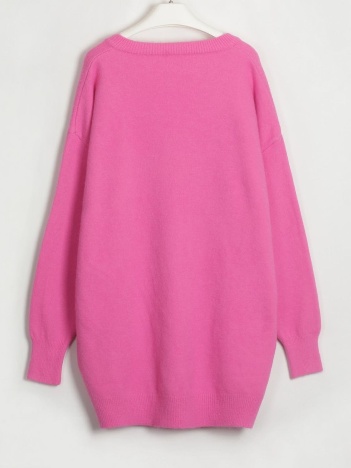 swvws V-Neck Dropped Shoulder Sweater Dress