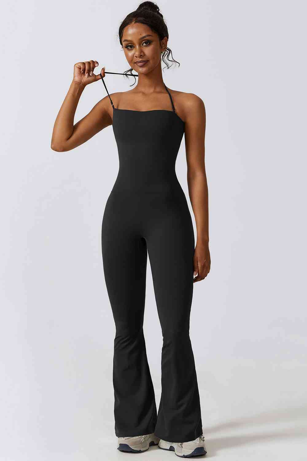 swvws Halter Neck Flare Sport Jumpsuit