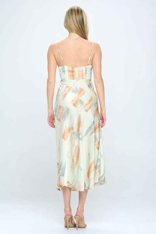 swvws Paint Stroke Midi Slip Dress