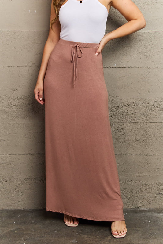 themeisles Culture Code For The Day Full Size Flare Maxi Skirt in Chocolate