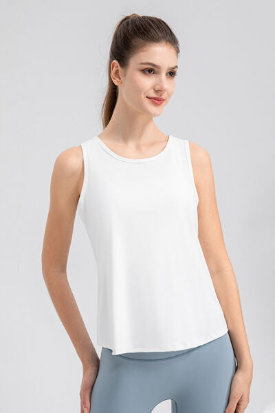 swvws Wide Strap Round Neck Active Tank