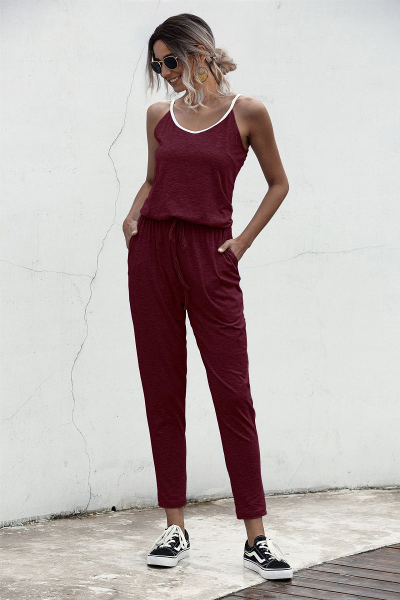 swvws Contrast binding Cami Jumpsuit