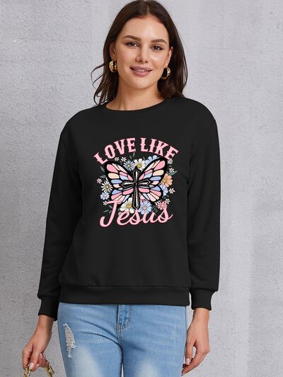 swvws LOVE LIKE JESUS Round Neck Sweatshirt