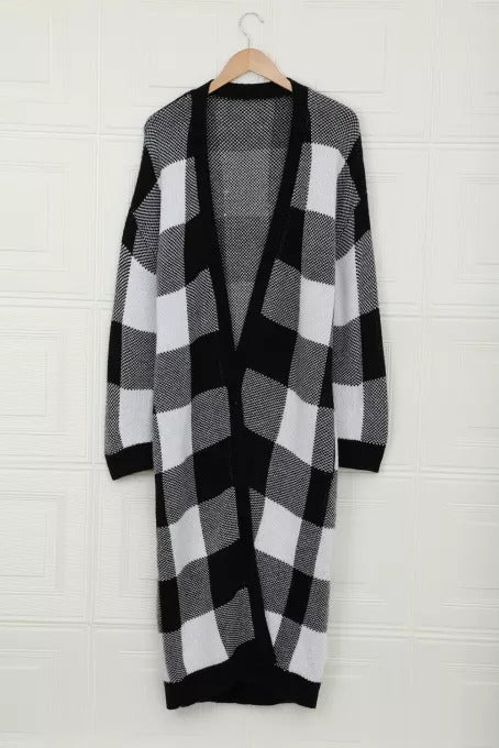 swvws Buffalo Plaid Duster Cardigan