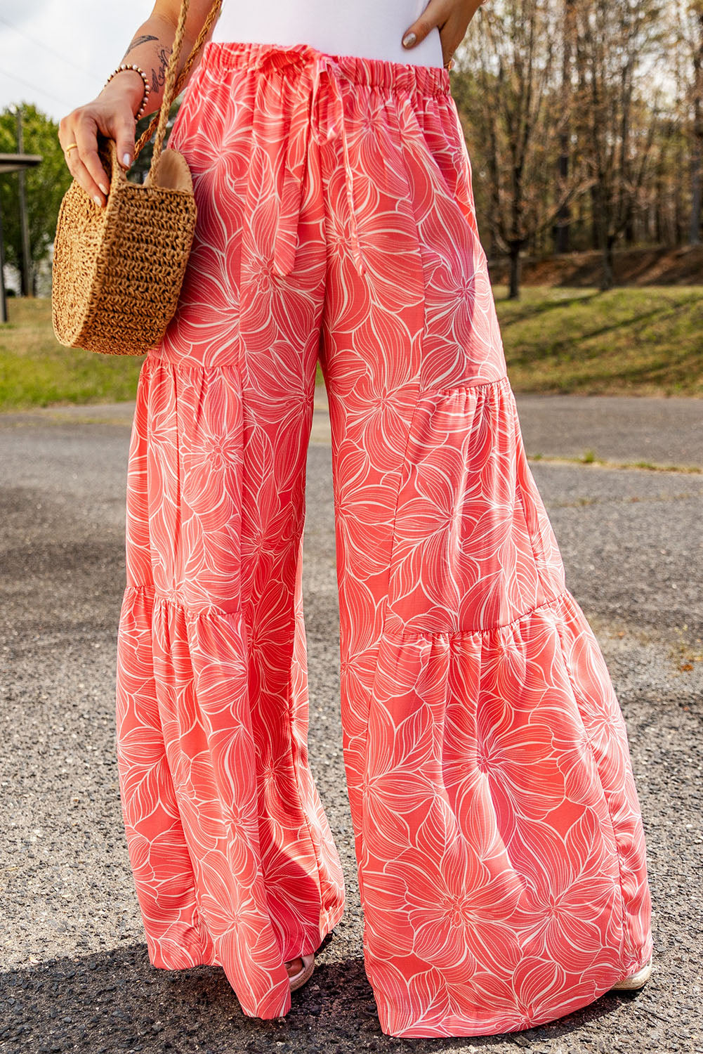 swvws Floral Tiered Wide Leg Pants