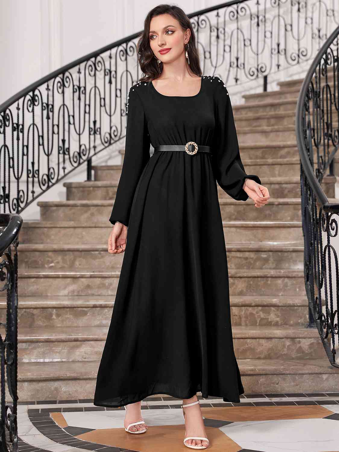 swvws Square Neck Balloon Sleeve Dress