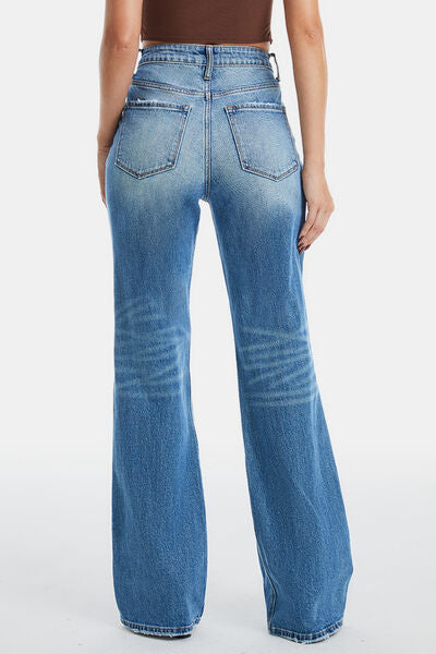 swvws BAYEAS Full Size Ultra High-Waist Gradient Bootcut Jeans