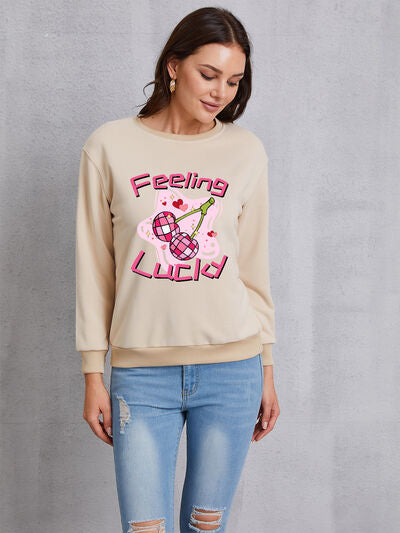 swvws FEELING LUCKY Round Neck Sweatshirt