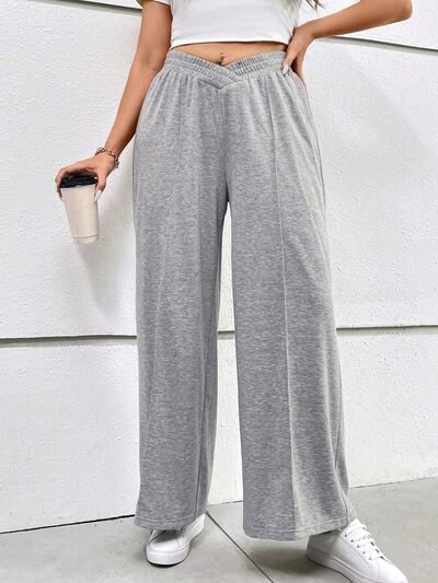 swvws Plus Size Elastic Waist Wide Leg Pants