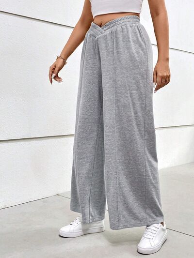 swvws Plus Size Elastic Waist Wide Leg Pants