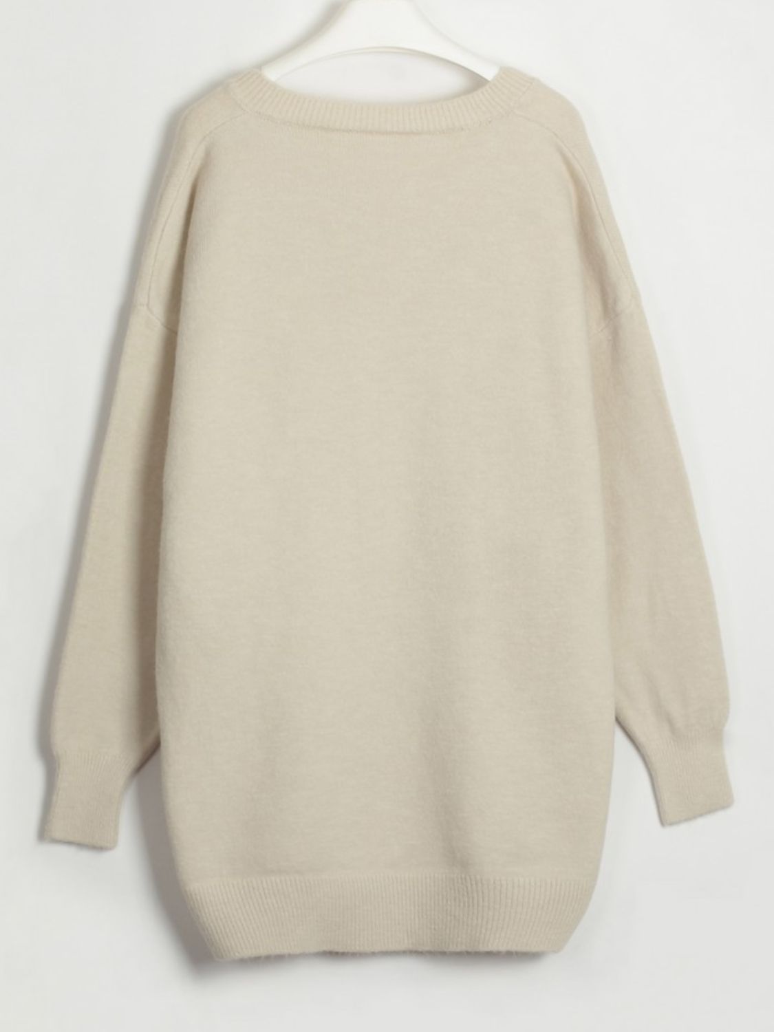 swvws V-Neck Dropped Shoulder Sweater Dress