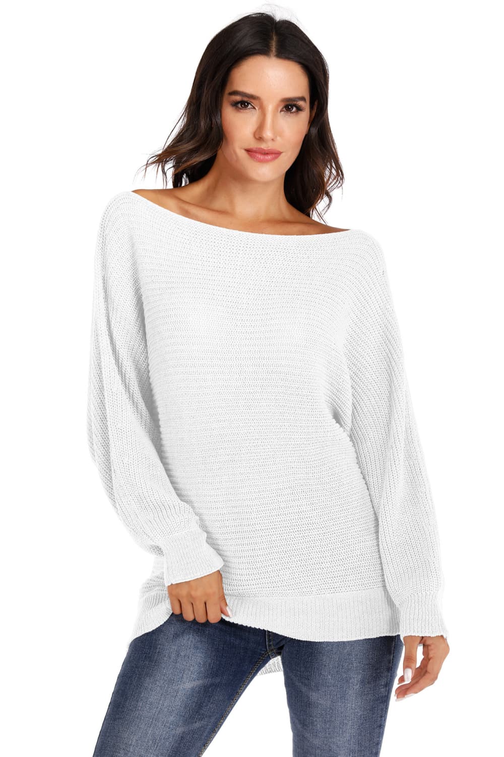 swvws One Shoulder Dolman Sleeve Sweater