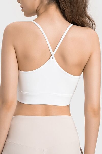 swvws Spaghetti Strap Crisscross Back Active Bra