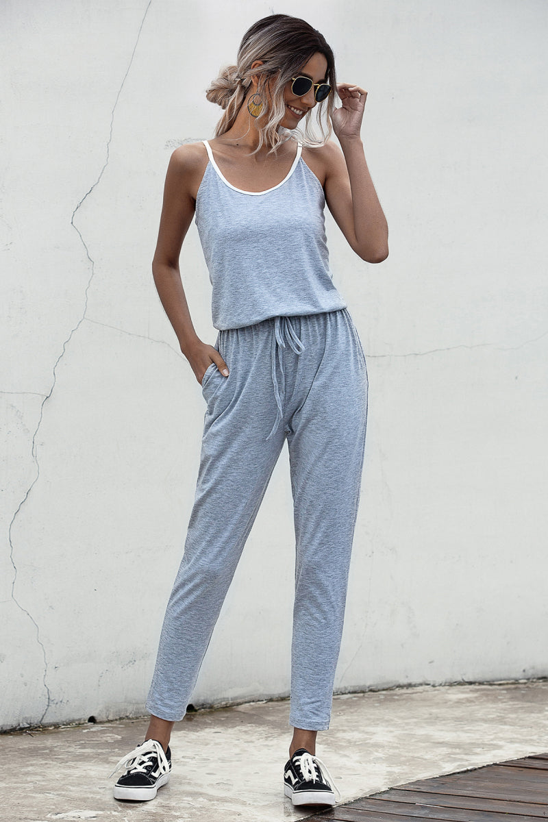 swvws Contrast binding Cami Jumpsuit